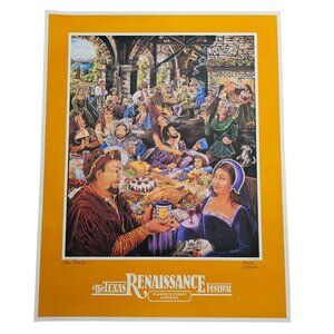 Texas Renaissance Festival 1995 Signed Poster Year Of The Feast By S. Hughes